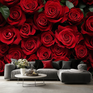 Романтические красные розы, 3D-фотообои с цветочным узором, водонепроницаемые, современные, для декора стен спальни, свадебные, на заказ, для дома - Product Image 3