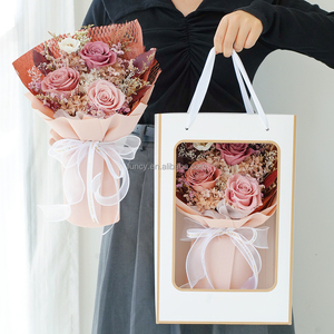 Cổ màu hồng bóng râm khô tự nhiên bó hoa de Fleurs bảo quản vĩnh cửu Rose cho đám cưới Giáng sinh hoặc Valentine của ngày lễ kỷ niệm - Product Image 2