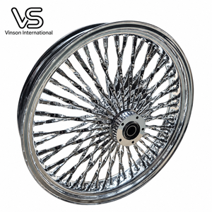 Rueda de alambre cromada de 21 pulgadas para motocicleta Harley Softail Touring Dyna Sportster, aplicación personalizada - Product Image 2
