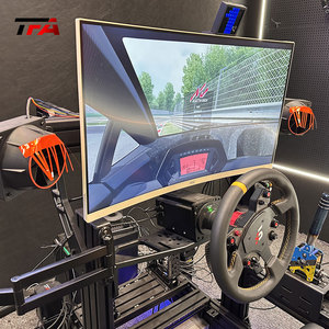 Simulateur profil aluminium volant personnalisé Cockpit simulateur de jeu de conduite superbe Cockpit avec vraie chaise course - Product Image 3