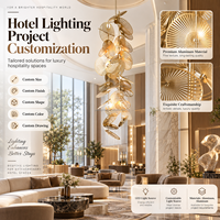 Lustre en aluminium à ventilateur creux empilé verticalement pour grands projets, lampe suspendue d'ingénierie pour escalier en colimaçon d'hôtel de luxe à plafond haut