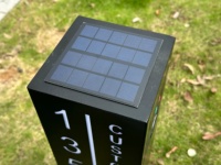 Panneau de numéro de maison personnalisé à énergie solaire, carré, illuminé, étanche, avec LED, pour maison, garage, cour, bureau
