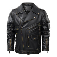 Veste en cuir PU pour moto de marque OEM, style punk, multi-poches, fermeture éclair, automne-hiver, tailles européennes et américaines, fabriquée en Chine