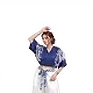 Conjunto de Ropa Casual para Mujer Orica, Diseño Abstracto de Burbujas con Estampado de Bindu Azul, Tallas S-XL, Lavable a Mano - Product Image 1