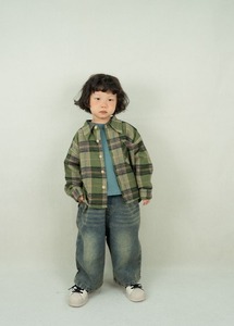 Chemise rétro unisexe à carreaux pour enfants, printemps-automne, surchemise à poches, vêtements d'extérieur chic vintage, chemise pour bébé - Product Image 3