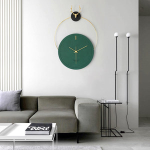 Wozoom Deer Head <b>Wall</b> <b>Clock</b> Round <b>Silent</b> Quartz Battery Powered Living Room Decorative <b>Clock</b> - Product Image 3