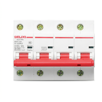 Interruptor Automático Miniatura (MCB) Tipo C DZ47-125 4P para Riel DIN, Interruptor de Aire 63A 80A 100A 125A, Capacidad de Ruptura 10kA, Protección IP20