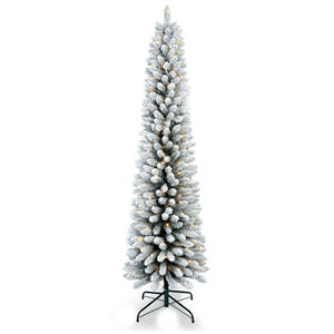 Árbol de Navidad Artificial Preiluminado Xll Pencil de 1.5 m con Base Metálica y Luces LED Cálidas para Decoración Navideña Interior - Product Image 4