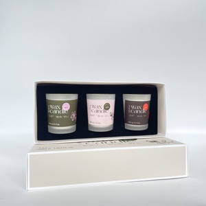 Scatole personalizzate Eco Friendly Private Label sentore profumate Set di <span class=keywords><strong>cera</strong></span> di soia Design candele bianche candela <span class=keywords><strong>cera</strong></span> In vetro con Logo Packaging - Product Image 2