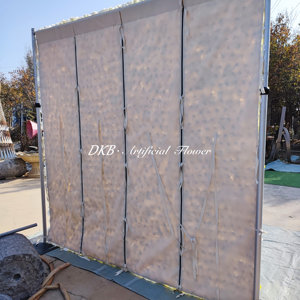 Fábrica de flores artificiales DKB personalizada al por mayor Pared de flores amarillas pálidas para decoración de fondo de boda - Product Image 6