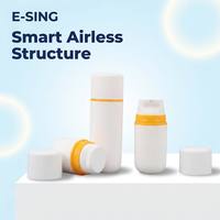 Flacon cylindrique sans air en PP personnalisé de 15 ml à 50 ml, conteneur pour crème pour le visage, pompe, impression UV, emballage pour soins personnels