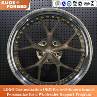 Jantes de voiture GUDE forgées en 2 parties, concaves profondes, 5x114.3 5x120 5x130 5x127, finition brossée, 18 20 21 22 24 26 pouces pour Mercedes Audi BMW