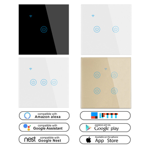 Hệ Thống Nhà Thông Minh EU 3 Gang Công Tắc Đèn Thiết Kế Rơ Le Không Cần Trung Tính Alexa Điều Khiển Bằng Giọng Nói Công Tắc <span class=keywords><strong>Wifi</strong></span> - Product Image 2