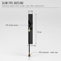 Antenne FPC 2dBi. WiFi double bande 2.4G 5G interne, verticale, IP67, 49*6.5mm, IPEX4/IPEX1, PCB flexible pour routeur