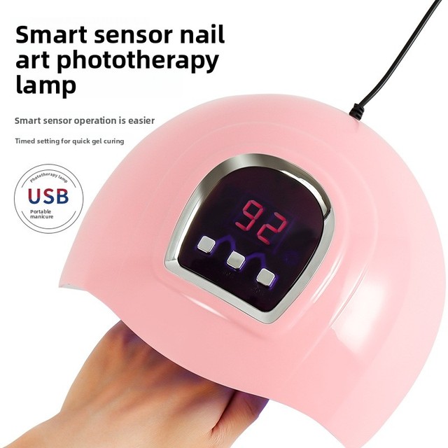 USB-Powered 54W ABS Nail Lamp with 18 LED Beads and Timing Function; UV/LED Curing Lamp for Gel Polish Drying