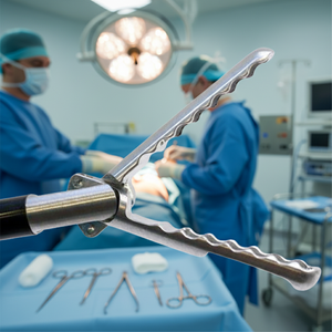 Wave Grasper Long Beveled <b>Edge</b> 20mm Jaw Length 5mm Diameter 33cm Length Stainless Steel <b>Plastic</b> Manual Laparoscopic Bariatric - Product Image 3