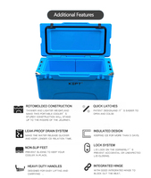 Glacière de voiture durable en LLDPE rotomoulé de 52 QT, couleur camouflage, grande glacière isolée pour le camping, boîtes de stockage alimentaire, MOQ personnalisé faible