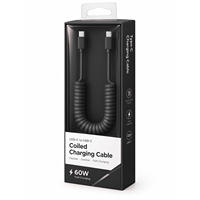 Kabel USB Type-C Spiral Retractable dengan Konduktor Tembaga Murni untuk Pengisian Daya IOS, Komputer, Tablet, Mobil OEM/ODM