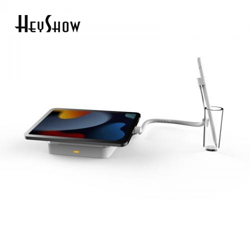 Clear Acrylic Tablet Security Display Stand ABS Anti Theft Alarm Holder with Motion Sensor and Sound Alarm for iPad