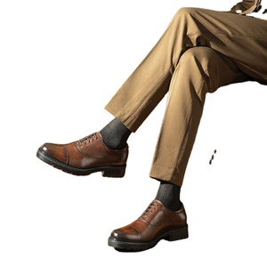 High Quality Hot New Style Formal Wedding Office Genuine Cow Leather Lightweight Breathable Anti-Slip Lace-Up <b>Pointed</b> Toe - Product Image 1