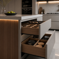 Meubles de cuisine modernes de luxe sur mesure avec îlot, armoires modulaires, solution complète pour toute la maison