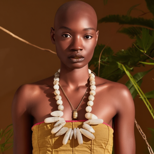 Collier tendance en forme de goutte d'eau avec perles, en acier inoxydable 316L plaqué or PVD, durable et résistant - Product Image 3