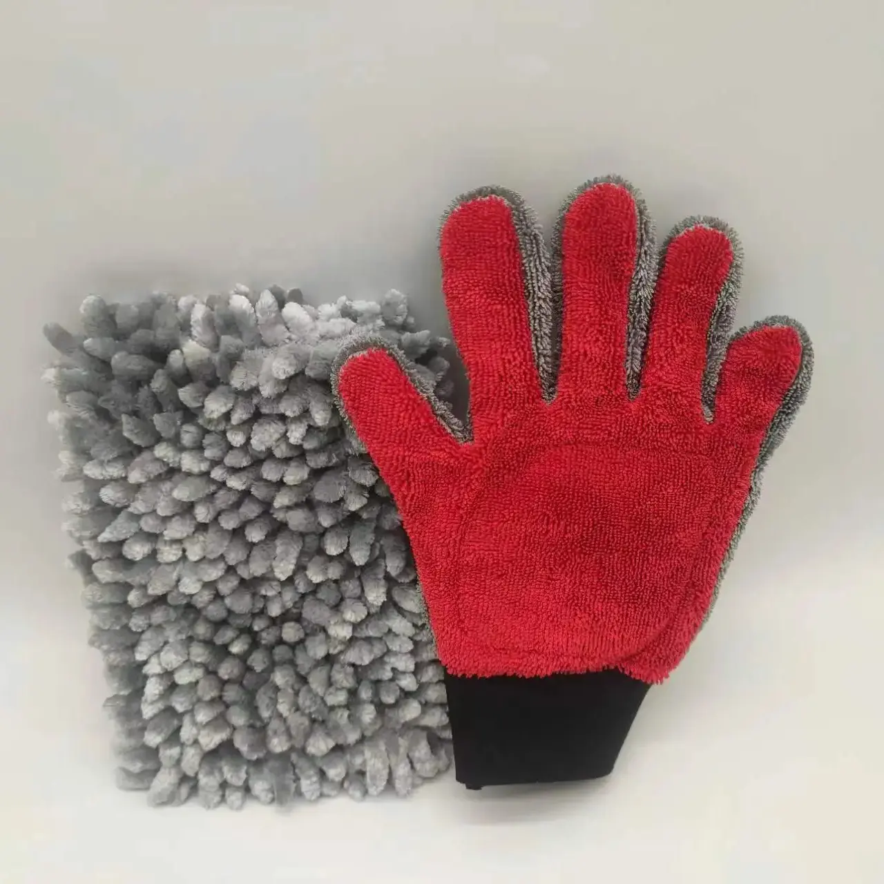 Fabriek Groothandel Voor 5-Finger En Dual Purpose Washandschoen Met Bonus Waspad Microfiber Auto Reiniging En Carwash Handdoek