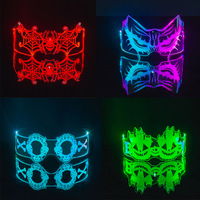 Lunettes lumineuses acryliques LED Masque d'Halloween Masque coloré LED Masque yeux de renard pour soirée dansante bar