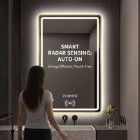 Miroir Intelligent Rectangulaire Rétroéclairé en Gros avec LED 3 Couleurs, Affichage de la Heure et Musique Bluetooth – Exportation Mondiale Directe Usine SOJU