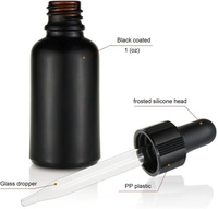 Vente en gros de flacons compte-gouttes en verre pour huiles essentielles, noirs, avec bouchon compte-gouttes en verre