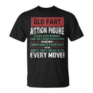 Camiseta Vintage con Diseño de Figura de Acción de Old Fart, Estilo Desgastado, para Retiro - Product Image 1