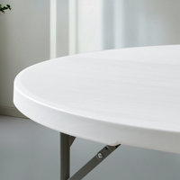 Table à manger ronde pliante en plastique de banquet Offre Spéciale vente en gros de 5 pieds, pour 10 personnes, se de banquet en plein air, table pliante blanche