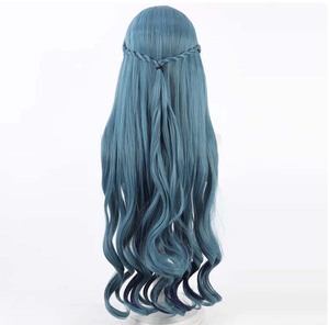 Peluca Larga Ondulada Verde para Disfraz de Cosplay de Soldada Encadenada de Anime para Mujer, <span class=keywords><strong>Azuma</strong></span> Fubuki, para Fiesta de Disfraces AOKG-265 - Product Image 5