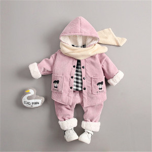 Ensemble de vêtements d'hiver pour filles, 3 pièces, manteau, t-shirts unis pour enfants, vestes en fourrure pour enfants, vente en gros en provenance de Chine - Product Image 5