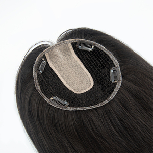 Nuevo Diseño Europeo de Topper de Cabello Natural Virgen con Red de Síntetico y Cutícula Alineada para Mujeres Blancas, en Stock - Product Image 1