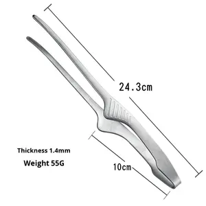 Pince à nourriture en acier inoxydable 304 pour <span class=keywords><strong>cuisine</strong></span> japonaise, outil métallique durable pour barbecue coréen - Product Image 3