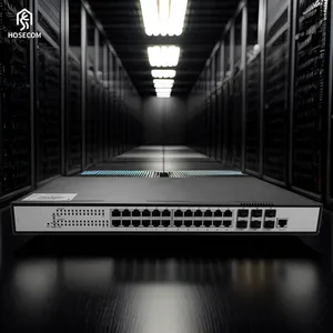 Hosecom Fabriek Oem/Odm Poe Netwerk Switch 4 8 16 24 Poort 10/100/1000/2500M Ethernet Fiber Switch Poe Gigabit Met 6 Sfp Poorten