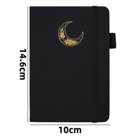 Soft-Touch PU A6 Taschennotizbuch mit Mondgoldprägung, Rückenstichheftung, Gummiband, Linierten Innenseiten und Individuellem Logo Mini-Journal