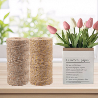 100 m/rouleau rétro naturel chanvre corde Jute ficelle toile de jute chaîne emballage cordons fil bricolage à la main fil à attacher macramé cordon corde