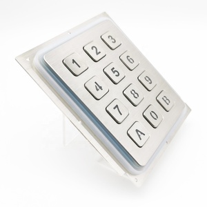 Tùy chỉnh <span class=keywords><strong>3x4</strong></span> ma trận Silicone Khung bàn phím ngoài trời với không gỉ số LED Đèn nền kim loại nút vật liệu - Product Image 5