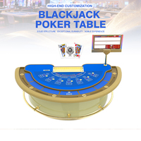 Table de poker demi-ronde en bois antique de luxe professionnelle sur mesure de qualité casino pour jeu de trois cartes – Vente en gros