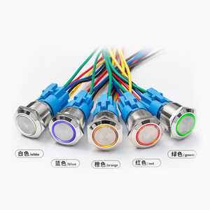 สวิตช์กดแบบโลหะสแตนเลสขนาด 12/16/19/22 มม. กันน้ำ IP65 12 โวลต์ พร้อมไฟ LED แสดงสถานะ เปิด-ปิด แบบกดติดปล่อยดับ - Product Image 5