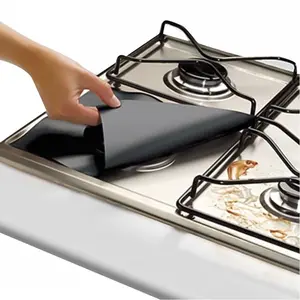 LFGB Approved 0.2mm Thick Burner Cover Reusable Easy Clean Non Stick Gas Range Protectors
