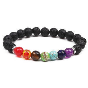 Modeschmuck Perlen Armband Natürliche Heilung Balance Perlen Yoga Valconic Heilung sener gie Lavast ein 7 Chakra Diffusor Armband - Product Image 2