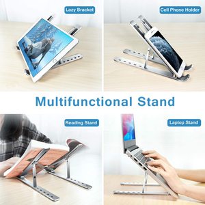 <strong>Laptop</strong> <strong>Stand</strong> Desk Adjustable <strong>Laptop</strong> <strong>Riser</strong> ABS+Silicone Foldable Portable Computer Holder Cooling Notebook <strong>Stand</strong>
