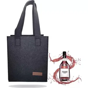 Logo personnalisable en gros tissu polyester rouge <span class=keywords><strong>Minion</strong></span> une porte-bouteille accessoires de décoration de table à vin de Noël sacs-cadeaux - Product Image 4