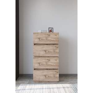 Cómoda Moderna de 4 Cajones de MDF y Pino, Diseño Nórdico Europeo, Mueble de Almacenamiento para Dormitorio y Cuarto de Bebé, Material Metálico - Product Image 3