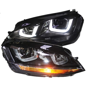 Faros Delanteros LED U Angel Eyes para VW Golf <span class=keywords><strong>7</strong></span>, Lámpara Delantera, Año 2013 a 2014, SY - Product Image 2