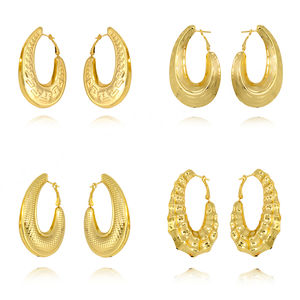 Pendientes de Mujer Estilo Hip Hop Africano, Joyería Chapada en Oro, Pendientes Largos - Product Image 1