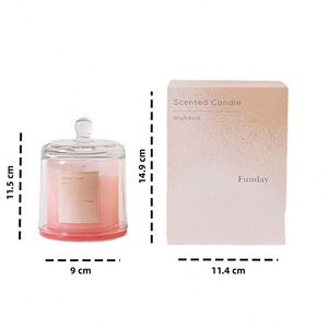 เทียนหอมในขวดแก้วทรงกระบอกสีชมพู ยี่ห้อ Funday สำหรับตกแต่งบ้าน - Product Image 3